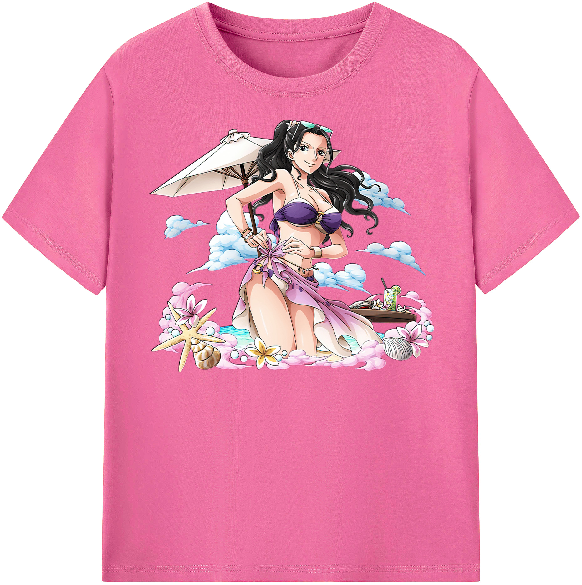 ワンピース ニコ・ロビン ONE PIECE Nico Robin レディースカジュアルプリントTシャツ（綿100％）